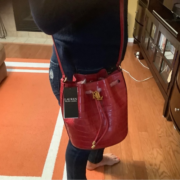 Lauren Ralph Lauren Red Bucket Bag - Picture 3 of 4